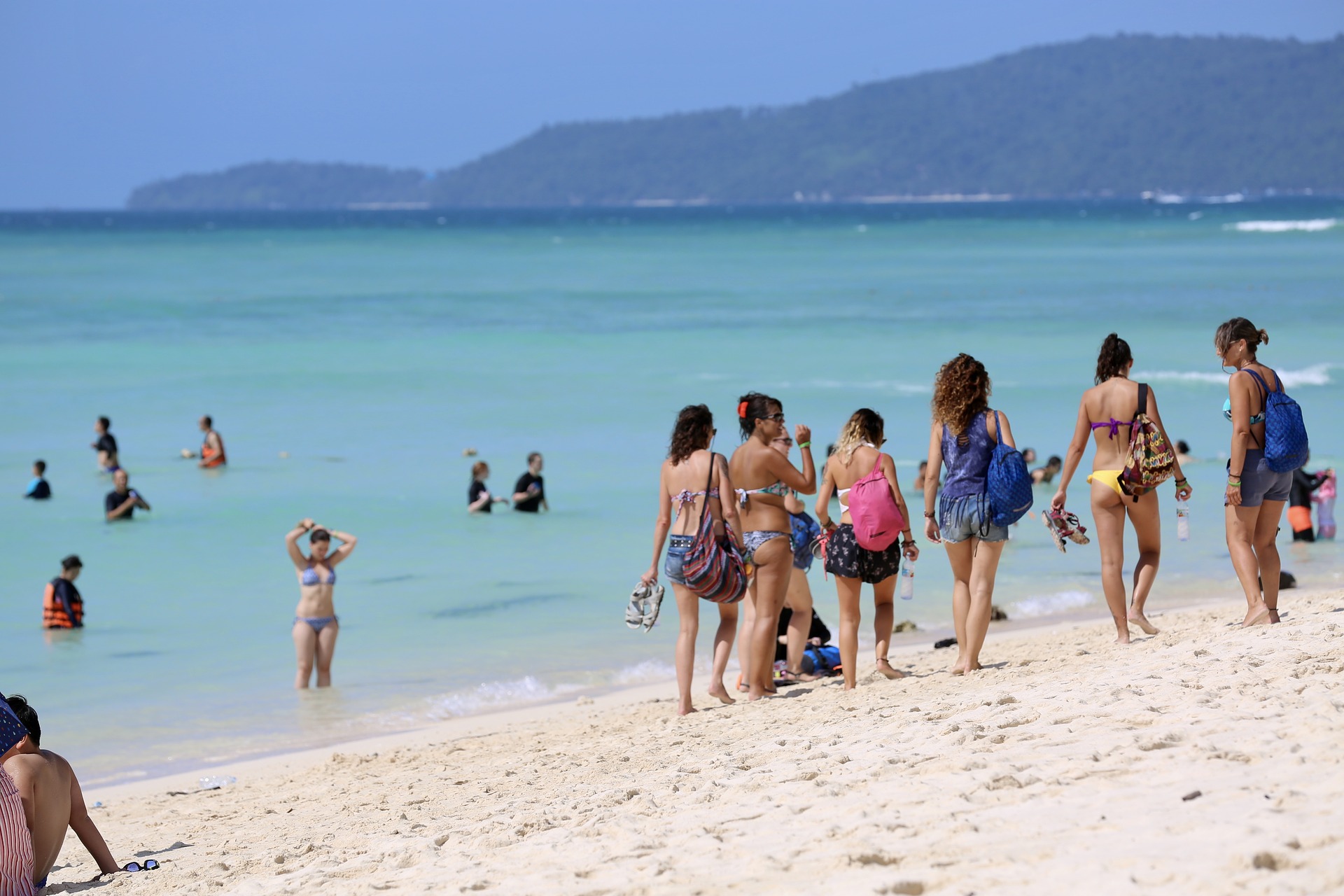 people on the beach